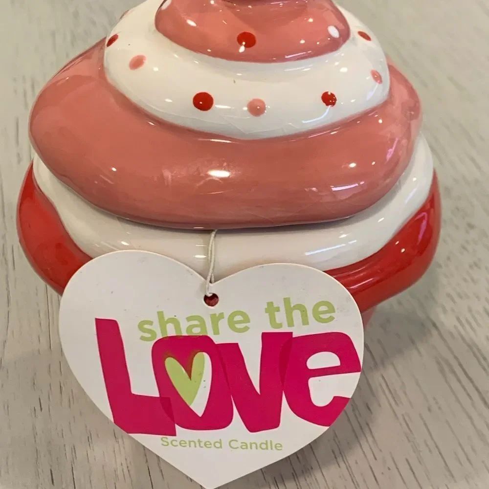 Pink and Red Swirl Scented cupcake Candle